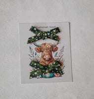 {Holiday} Green Fabric Bow