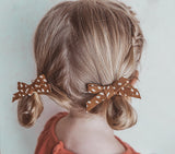 {Brown} Dotted Fabric Bow