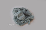 Whispy set Pom bonnet {DUSTY BLUE} 0117